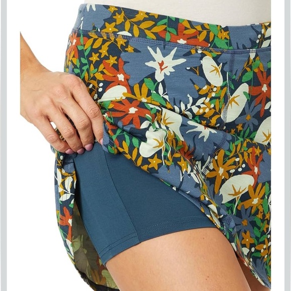 Toad&Co skort Organic Cotton Seleena Midnight Floral Skort medium outdoor hike - Picture 9 of 10